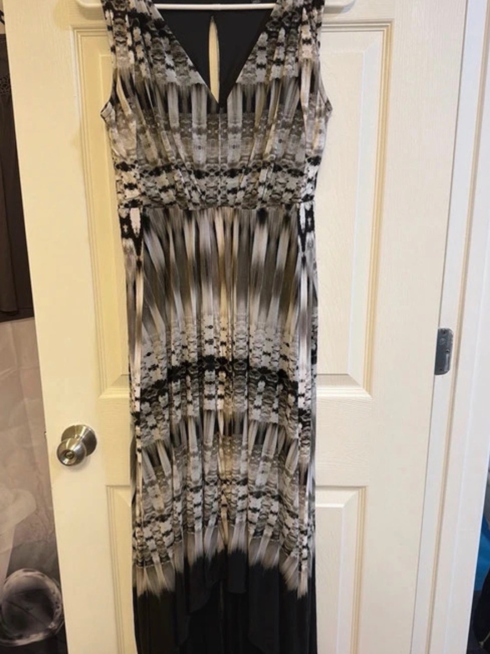 Simply Vera Vera Wang Black and White Printed Maxi Dress